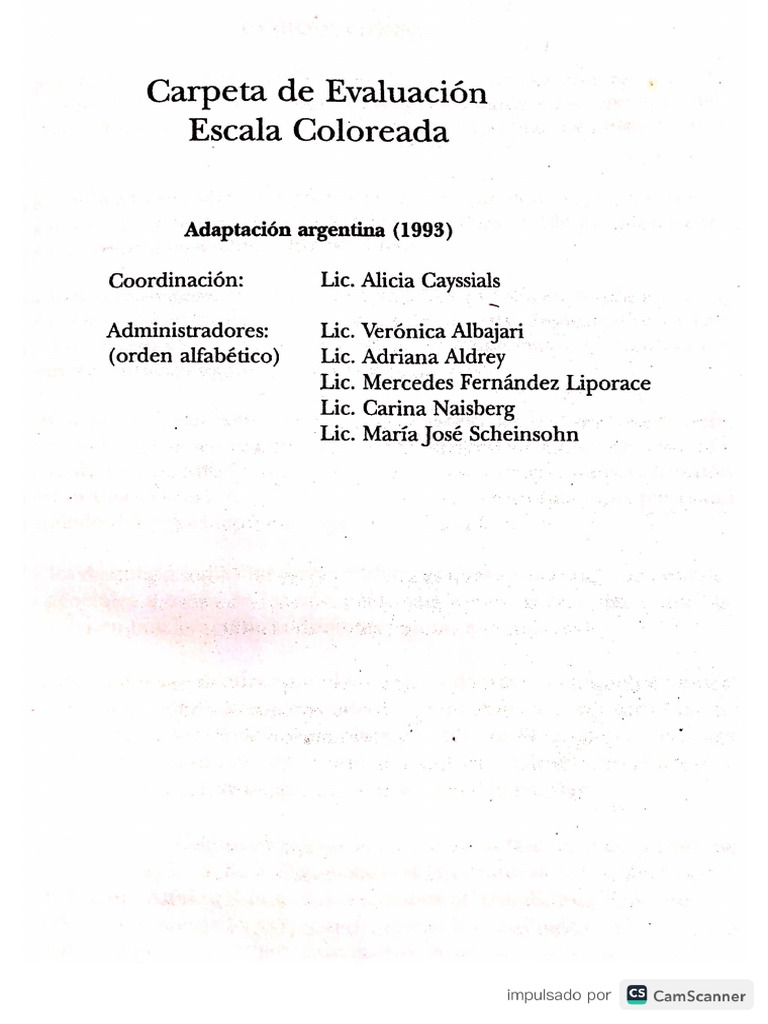 Baremo Raven Escala Coloreada | PDF