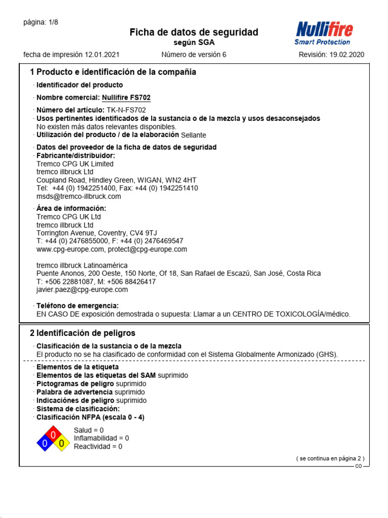 fds-nullifire-fs702 | PDF | Química