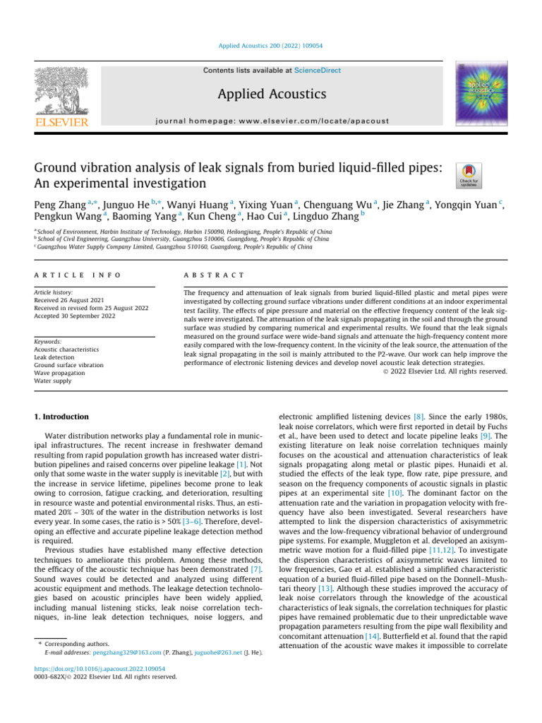 Ground Vibration Analysis for Pipe Leaks | PDF | Waves | Spectral Density