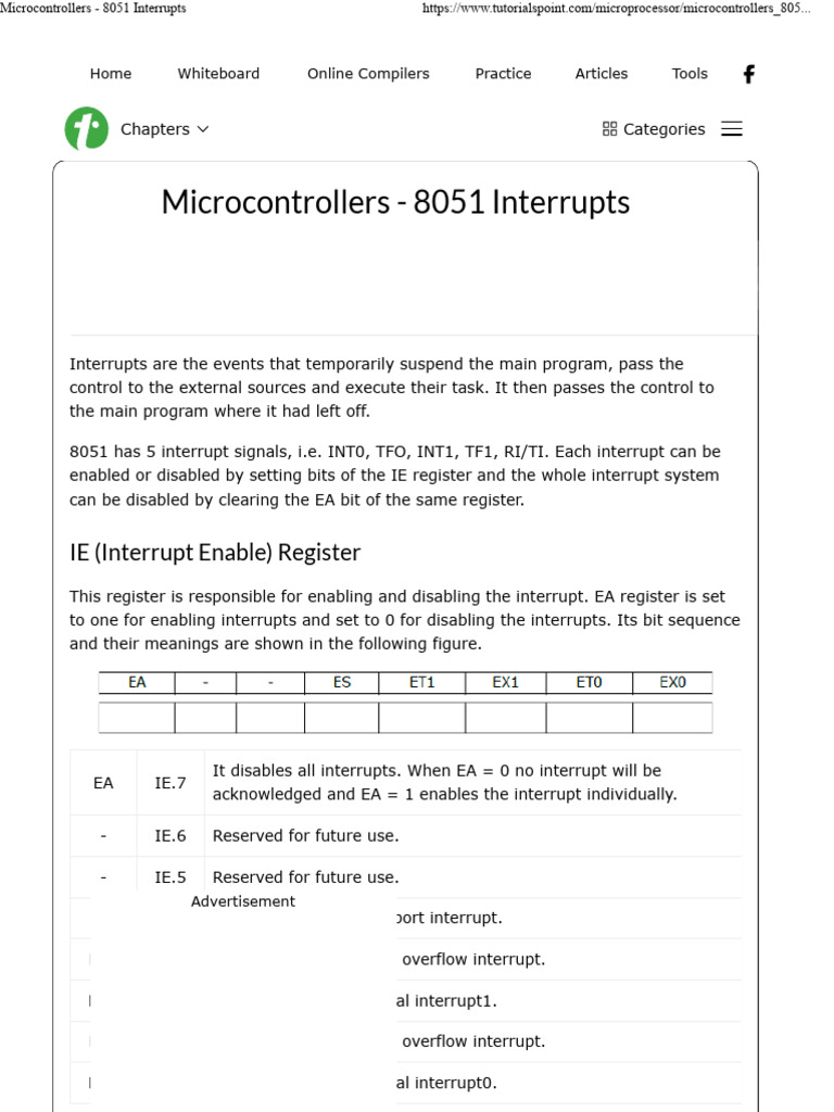 8051 Microcontroller Interrupts Explained | PDF | Microcontroller ...