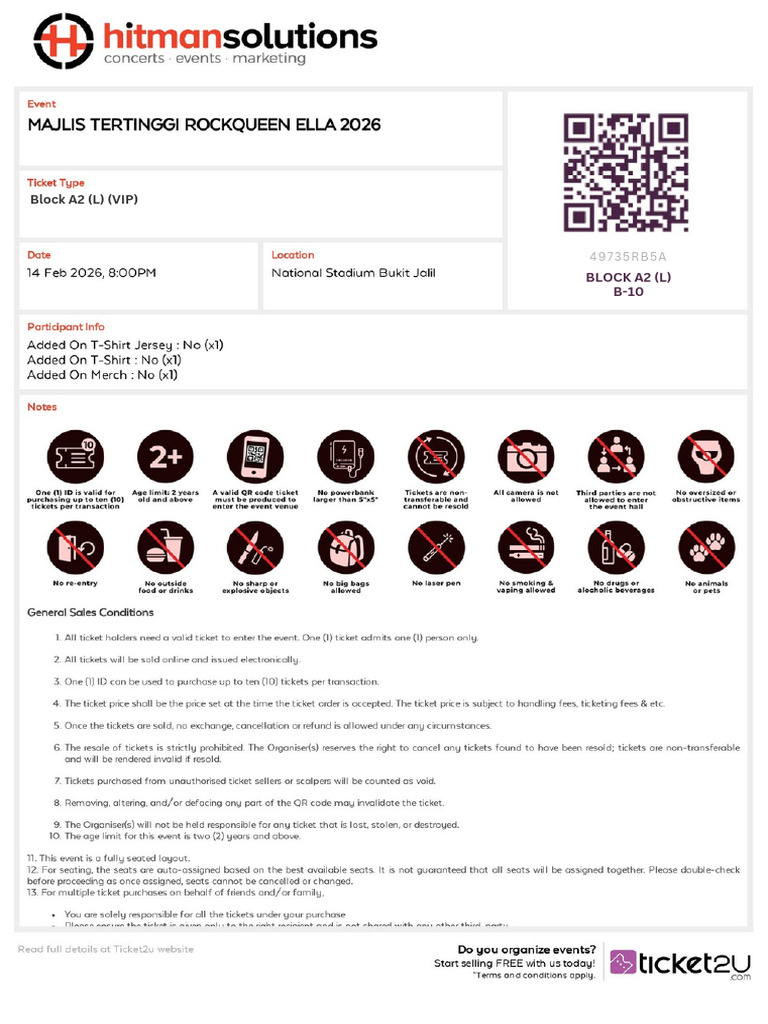 Ticket 2-Block A2 (L) - B10 | PDF