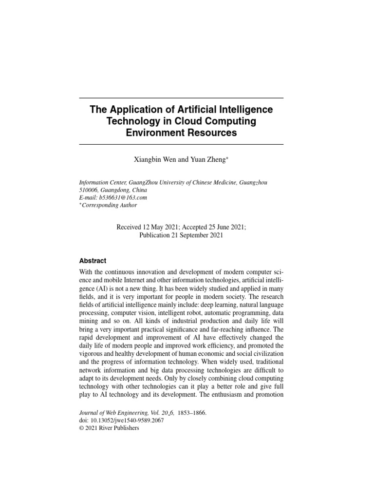 AI Integration in Cloud Computing Reliability | PDF | Cloud Computing ...