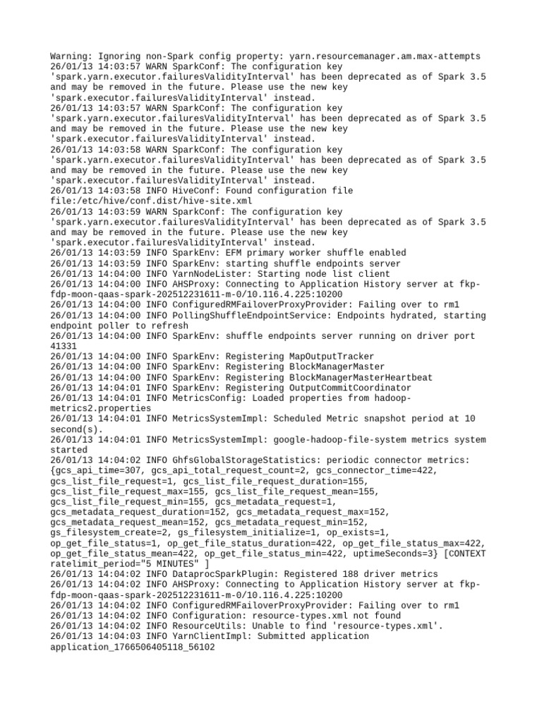 Spark 3.5 Configuration Warnings | PDF | Software | Computer Architecture