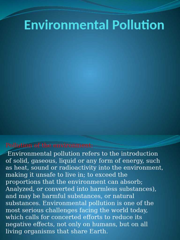 Understanding Environmental Pollution | PDF