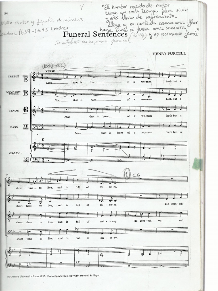 Purcell Funeral Sentences | PDF