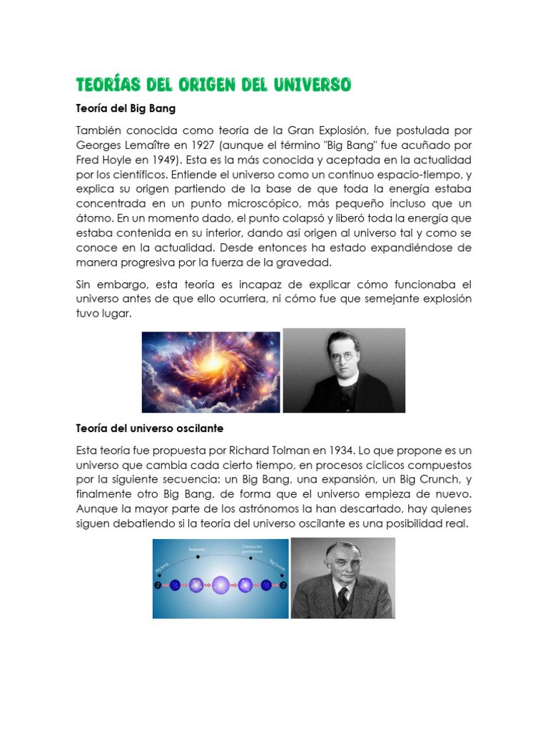 Teorías del origen del universo explicadas | PDF | Universo | Big Bang