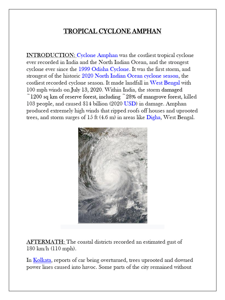 Impact of Cyclone Amphan on India | PDF | Storms | Branches Of Meteorology