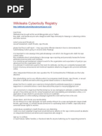 WikiLeaks CyberBully Registry