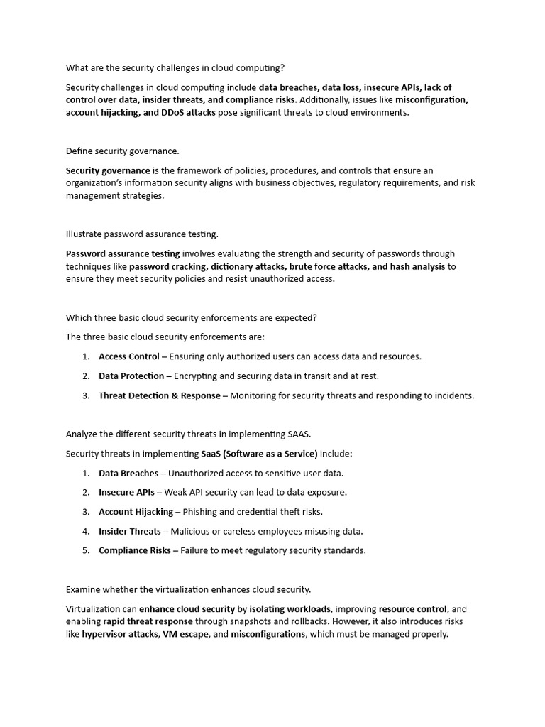 Cloud Computing Security Challenges and Solutions | PDF | Computer ...
