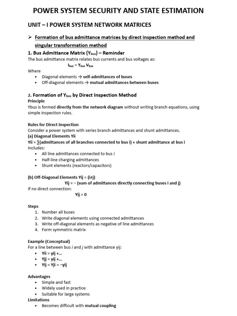 Power System Security & Ybus Formation | PDF | Electric Power ...