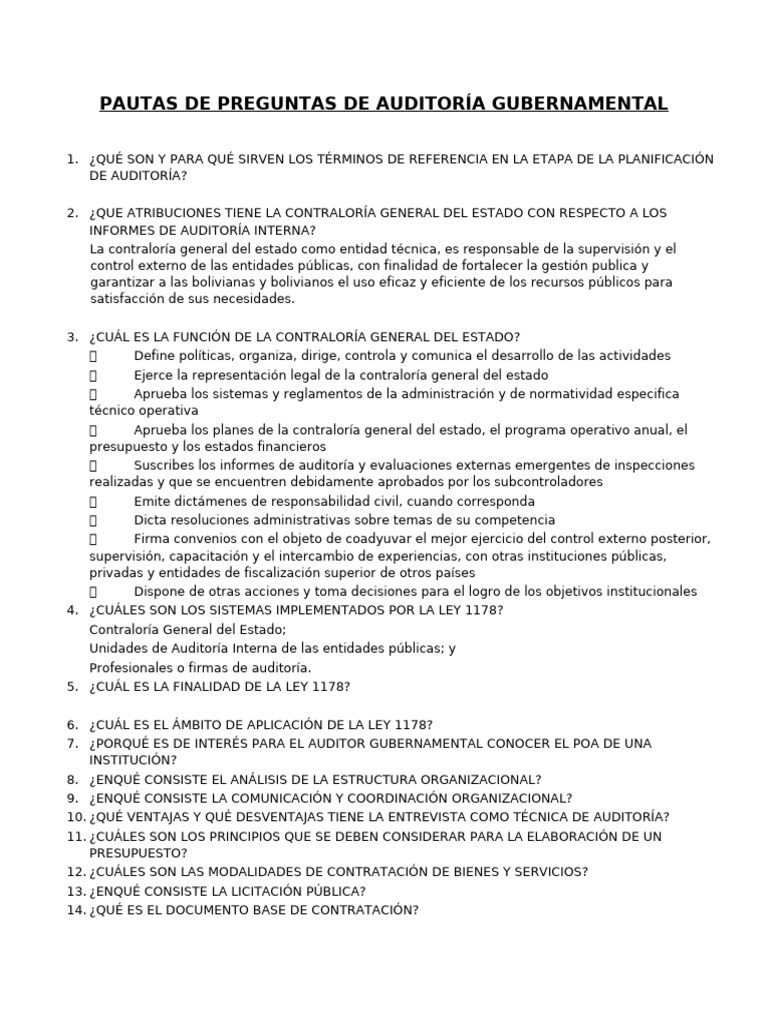 Pautas de Auditoría Gubernamental | PDF | Auditoría | Estado (política)