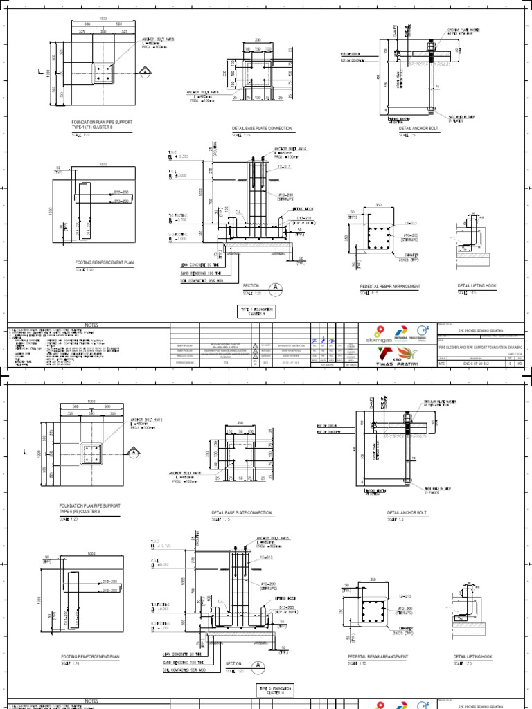 Pipe Support Foundation Drawings | PDF | Structural Engineering ...
