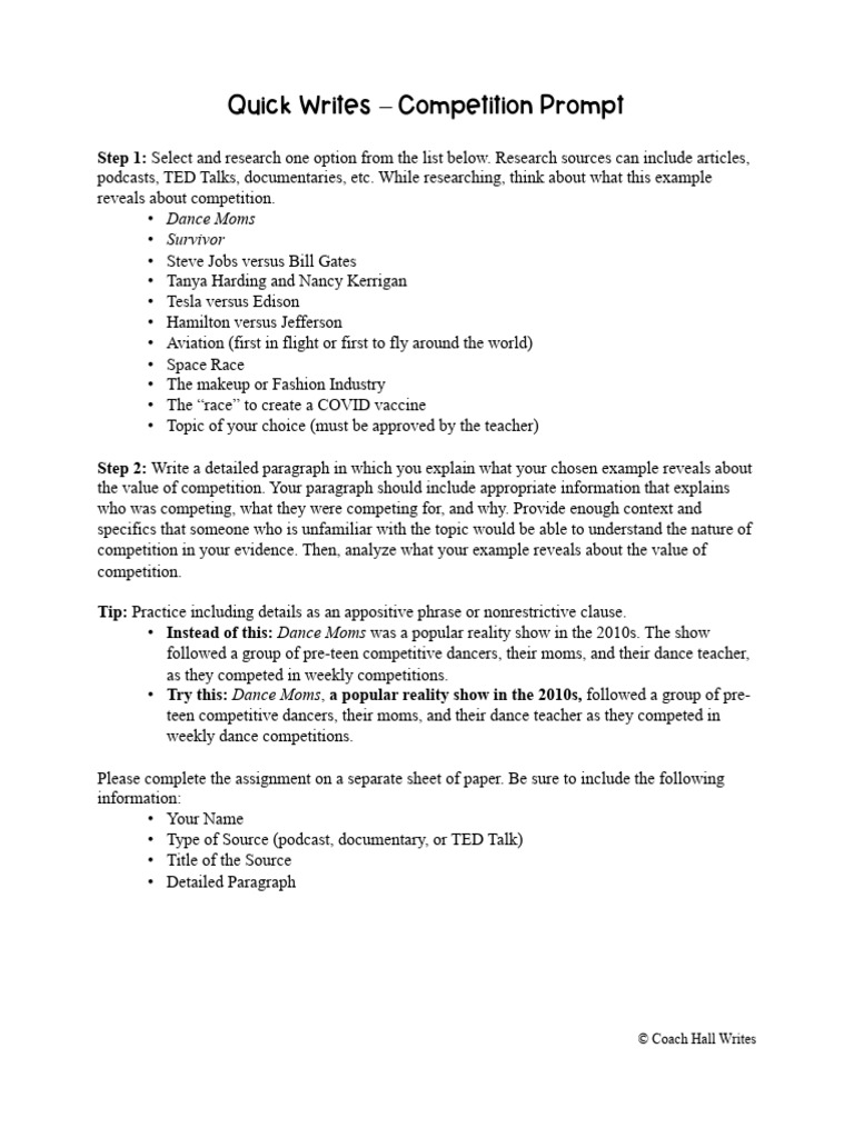 Analyzing Competition Through Examples | PDF
