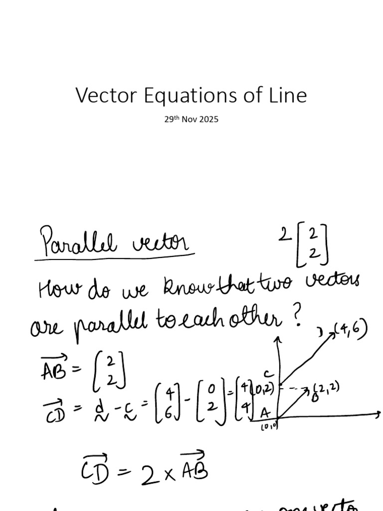 Vector Equations of Line | PDF