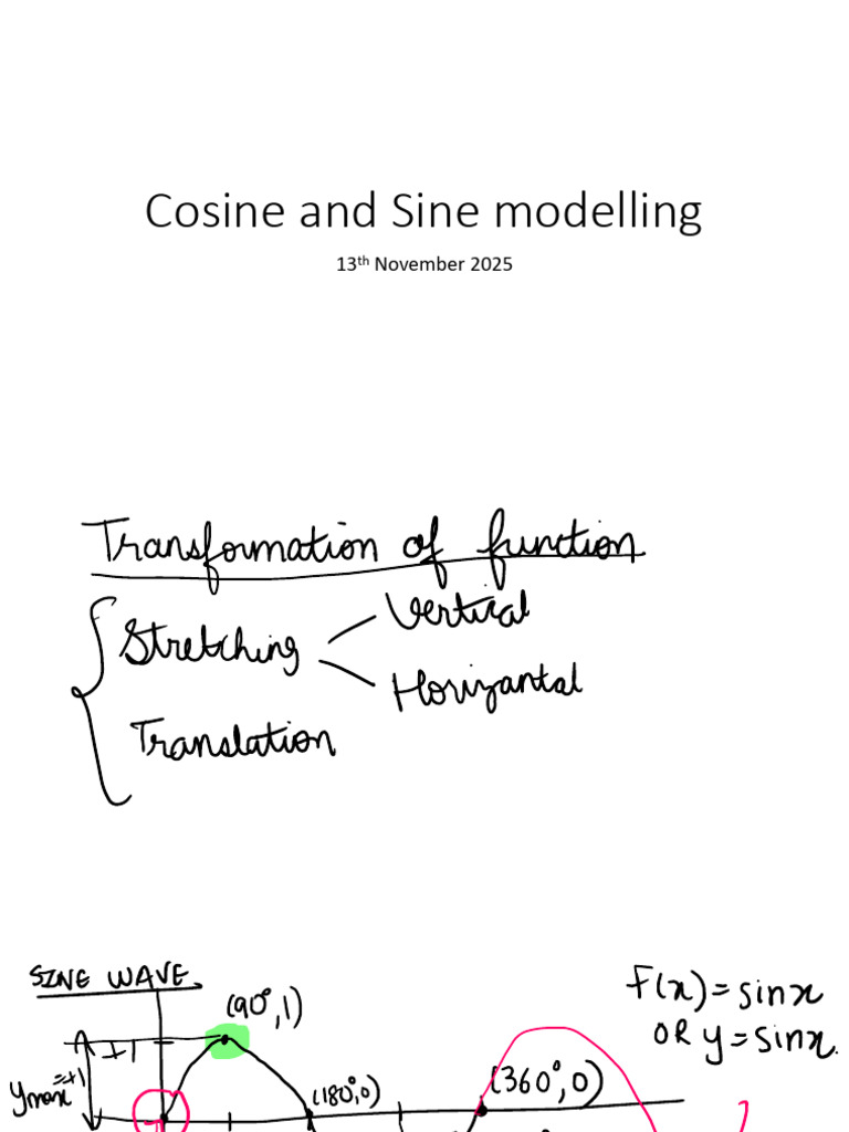 Cosine and Sine Modelling 13thNov Prericka AISL Vectors | PDF