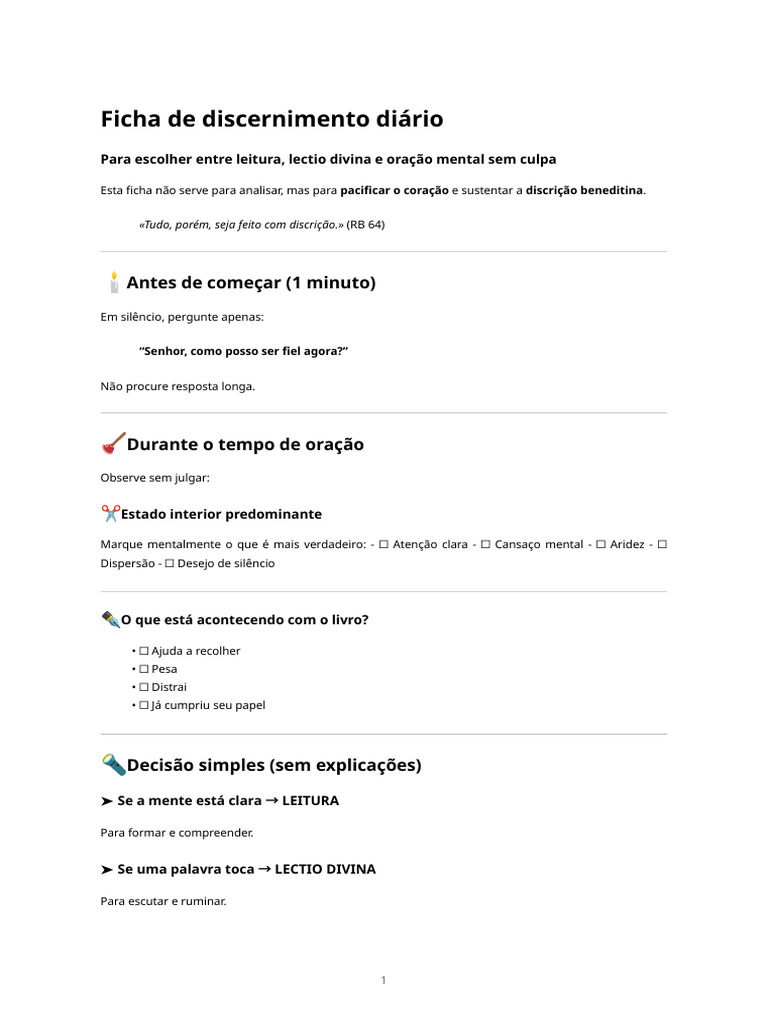 Discernimento Diário na Oração | PDF