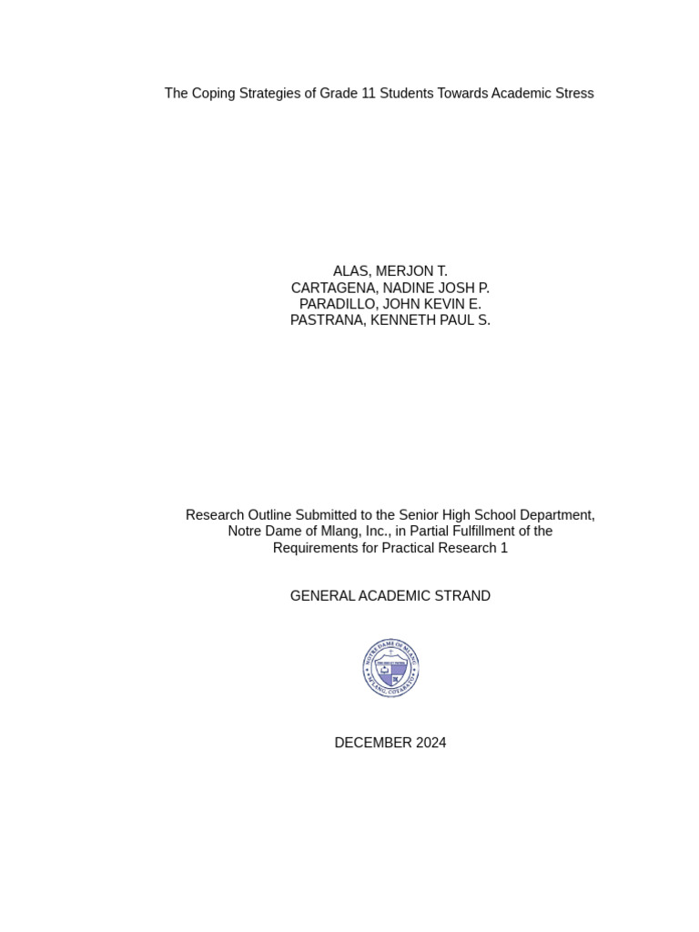 Coping Strategies for Academic Stress | PDF | Stress (Biology) | Social ...