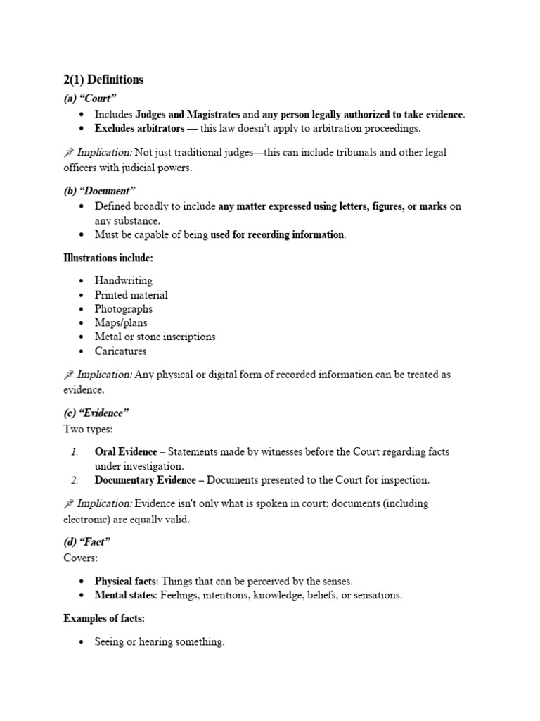 2 Definitions Overview | PDF | Evidence (Law) | Evidence