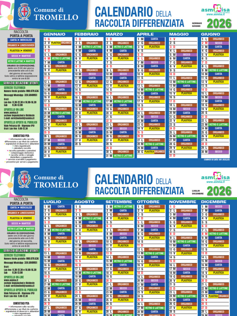 Calendario Raccolta Tromello 2026 | PDF