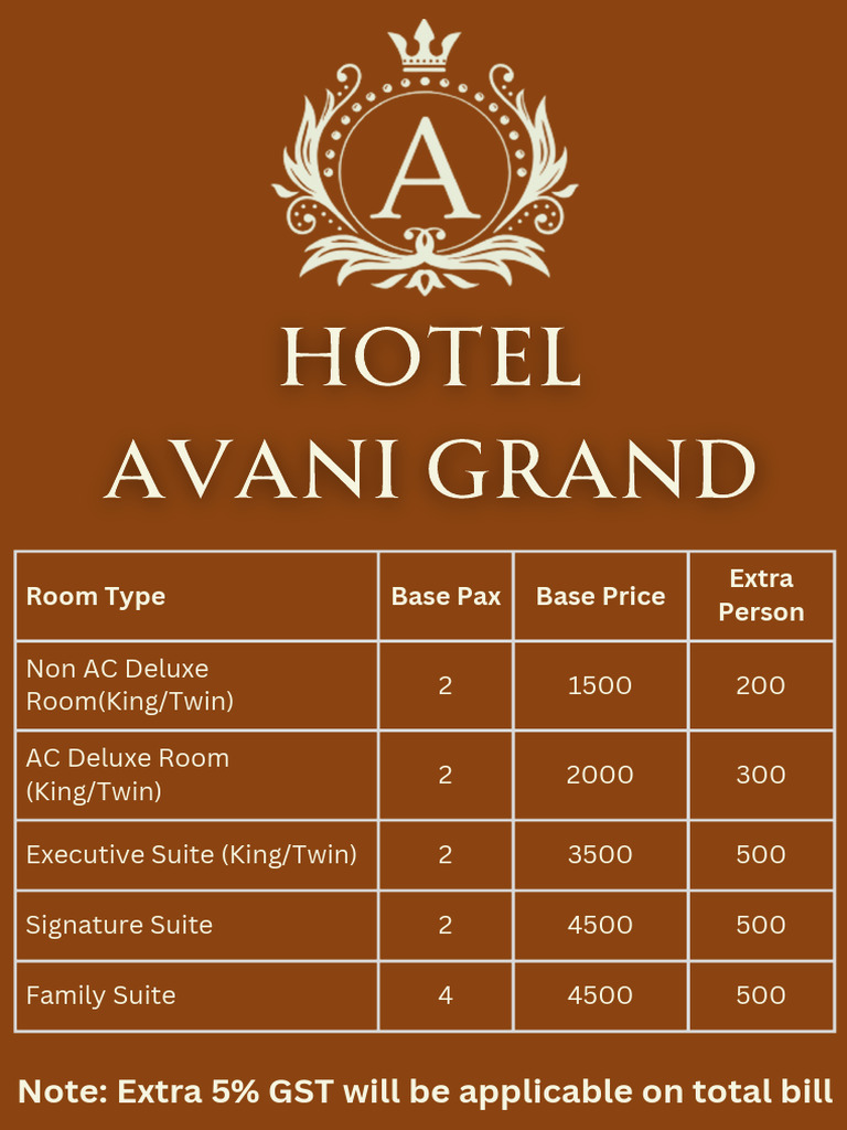 Avani Grand Hotel Room Rates and Types | PDF