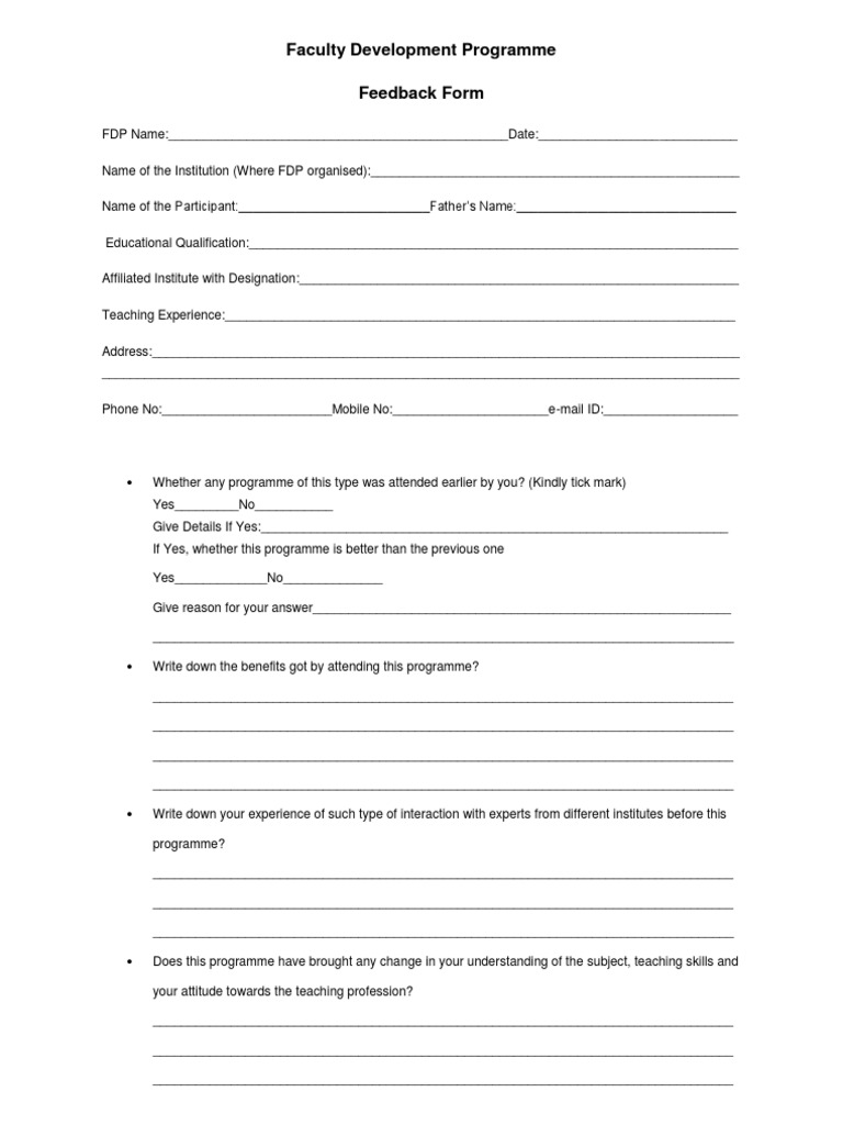 Feedback Form