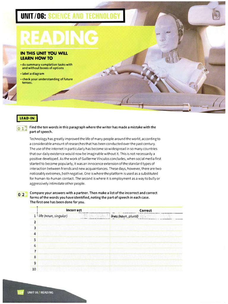 Mindset Level 3 - Unit 6 - Science and Technology | PDF