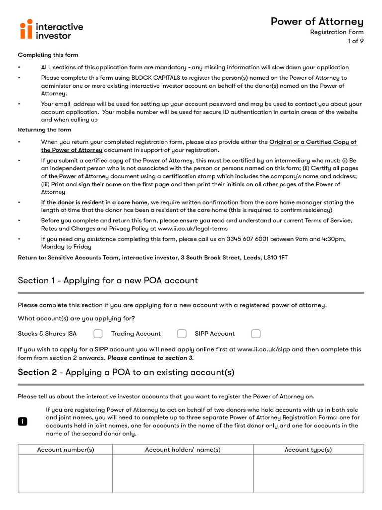 Power of Attorney Registration Form | PDF | Taxes | Power Of Attorney