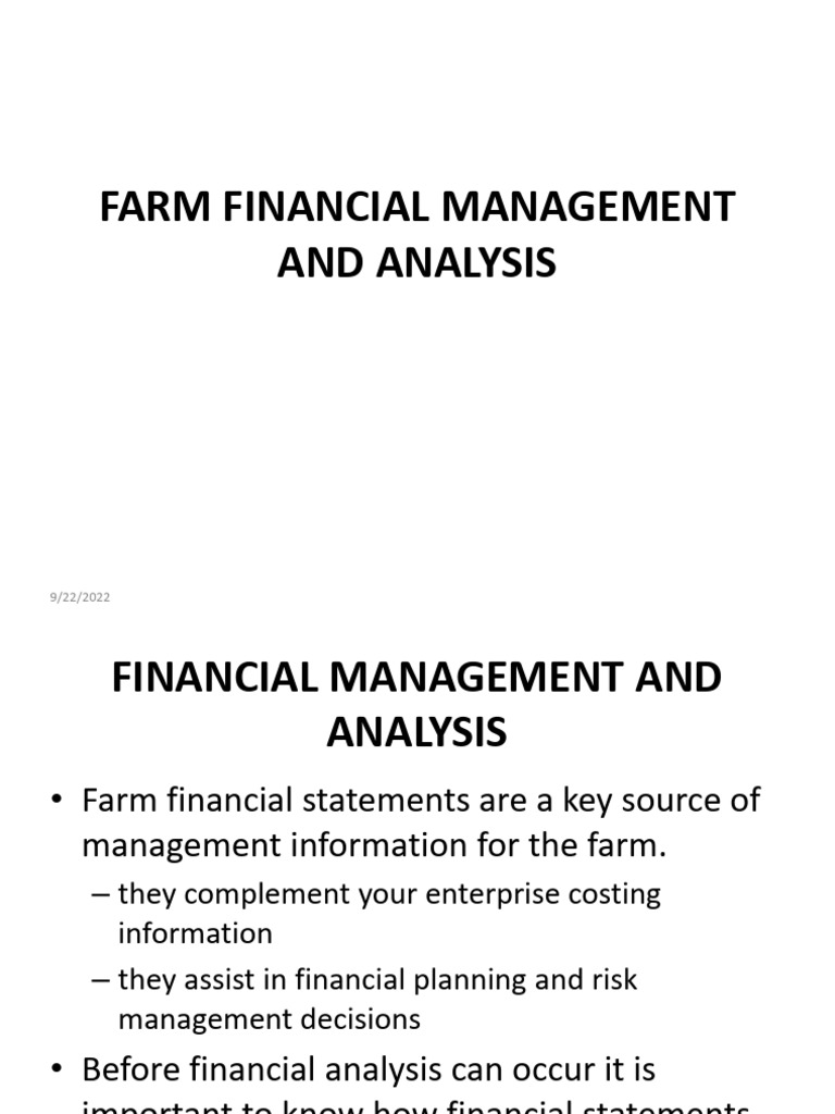 Farm Financial Management Guide | PDF | Balance Sheet | Equity (Finance)
