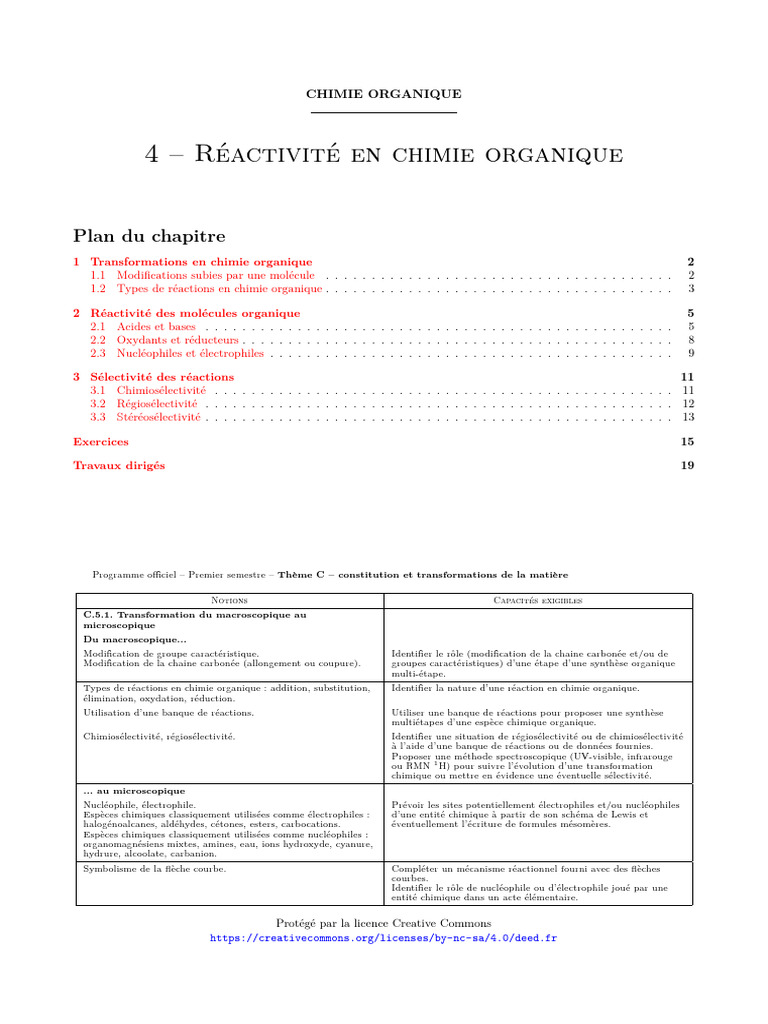 Réactivité en chimie organique expliquée | PDF | Cétone | Réaction d ...