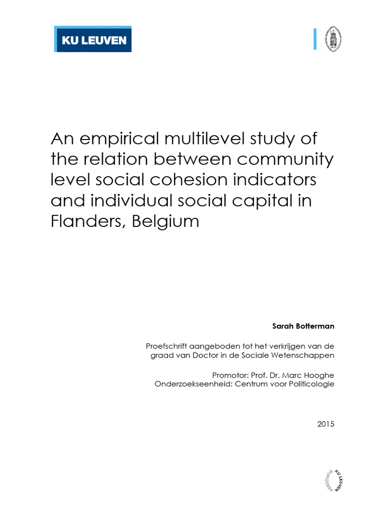 Social Cohesion and Social Capital | PDF