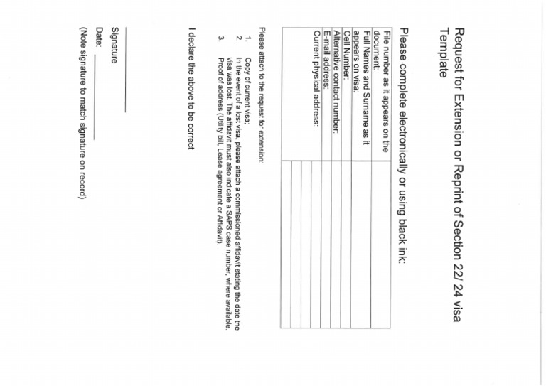 Template Request for Extention or Reprint of Permits | PDF