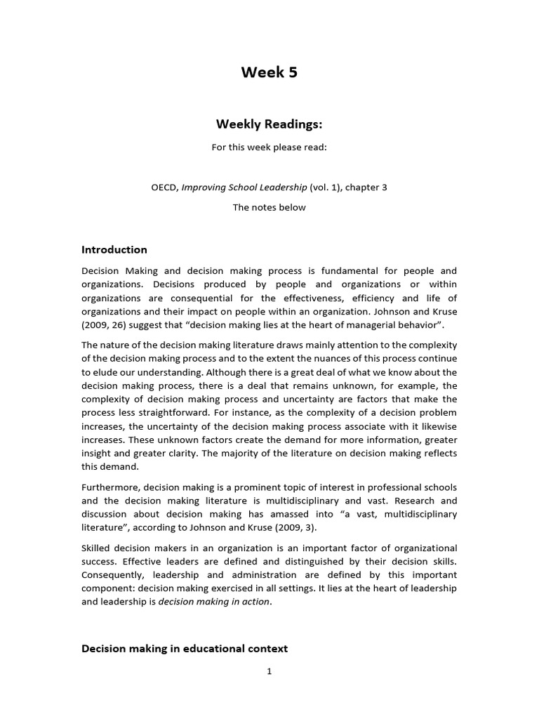Effective Decision Making in Education | PDF | Leadership | Decision Making
