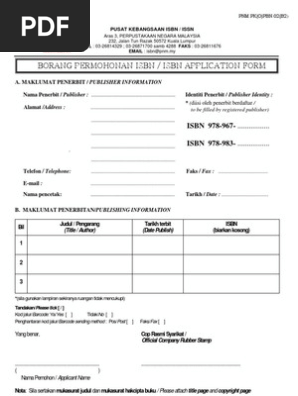 Borang Permohonan Isbn Pdf
