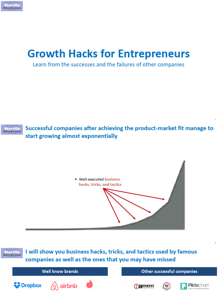 Business Growth Hacks for Startups | PDF | Retail | Facebook