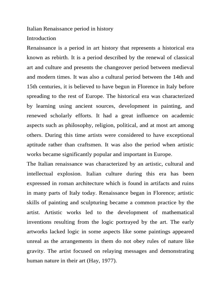Italian Renaissance | PDF | Renaissance | Romanticism