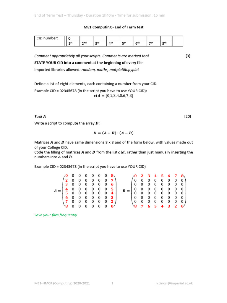 ME1-HMCP.Paper 2021 | PDF | Computer Programming