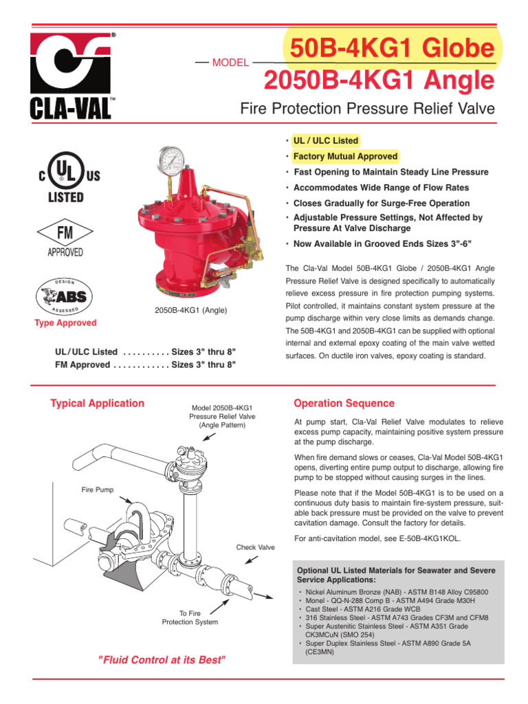 Fire Protection Pressure Relief Valves | PDF | Valve | Pump