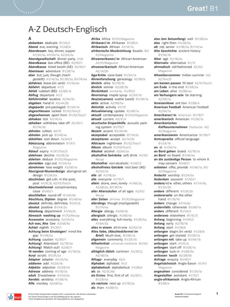 A08108-50148025 Great b1 A Z Deutsch Englisch Eb | PDF
