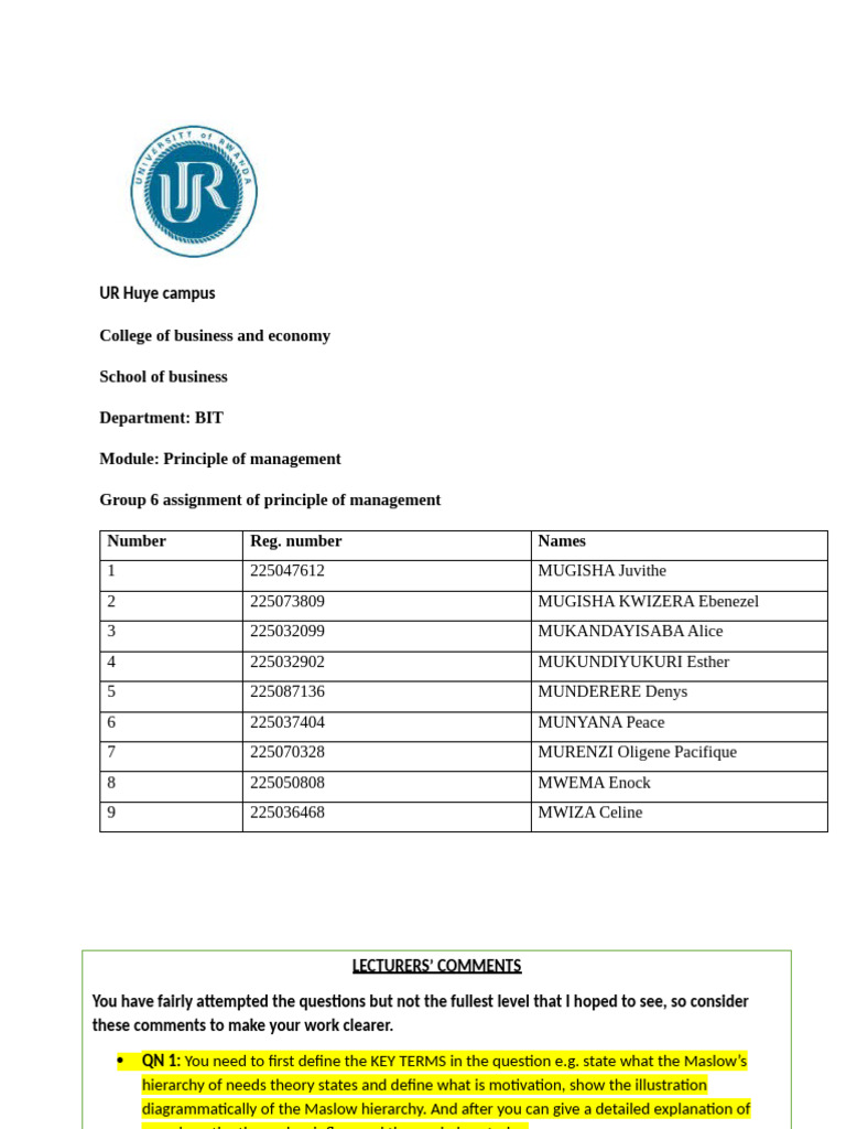 Assignment Group 6 BIT | PDF | Motivation | Motivational