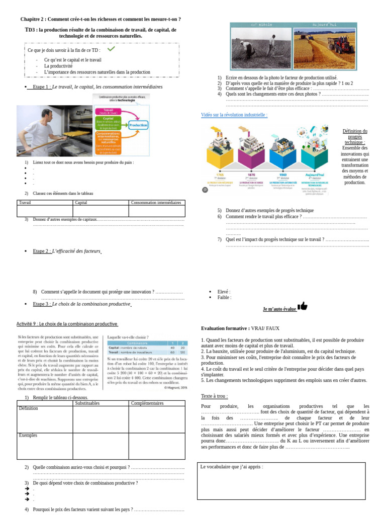 Production et Mesure de Richesse | PDF | Capital (Économie ...