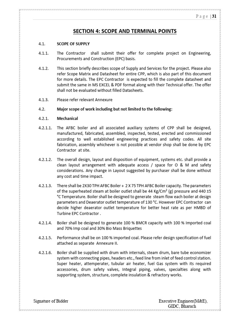 6. Scope and Terminal Points | PDF | Steam | Boiler