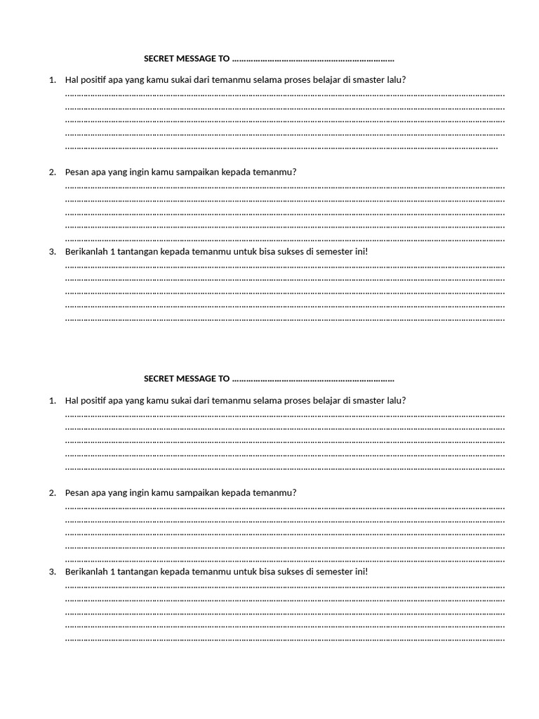 Secret Message To | PDF