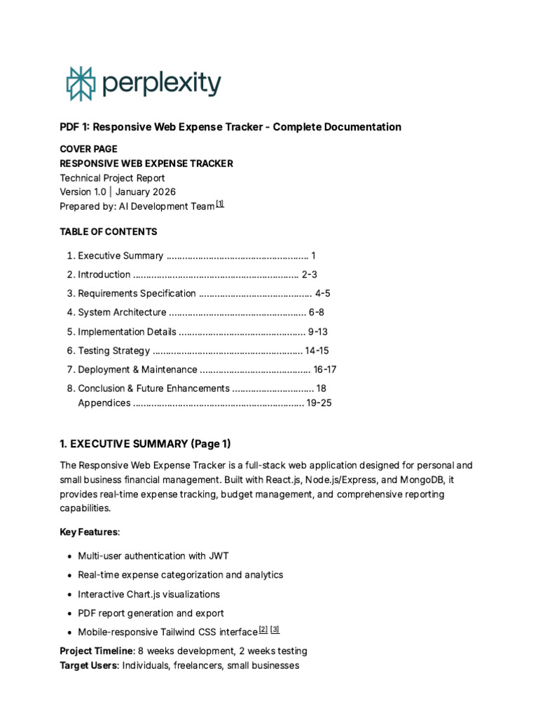 Responsive Web Expense Tracker Report | PDF | Software | Information ...