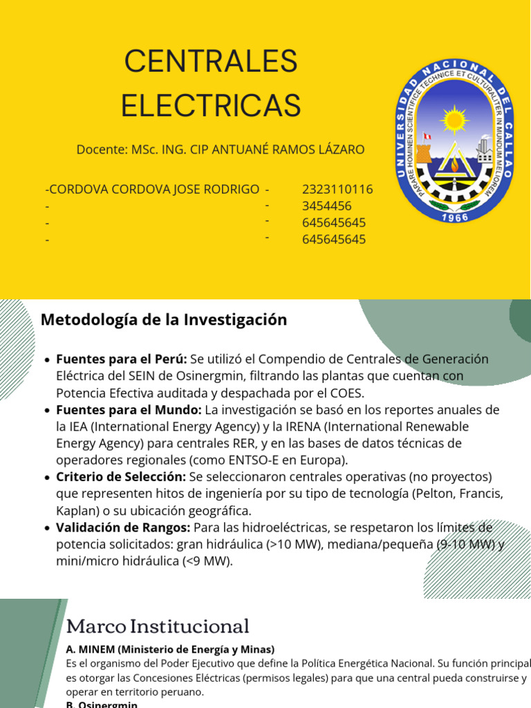 Centrales Hidroeléctricas en Perú y el Mundo | PDF | Hidroelectricidad ...