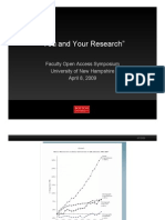 "You and Your Research": Faculty Open Access Symposium University of New Hampshire April 8, 2009