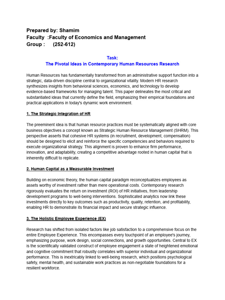 Key Trends in Modern HR Research | PDF | Human Capital | Human Resource ...