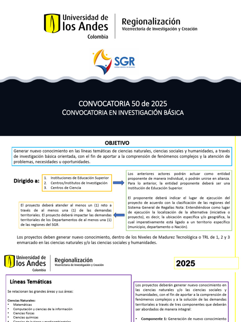 Convocatoria 2025 para Proyectos de Investigación | PDF | Science ...