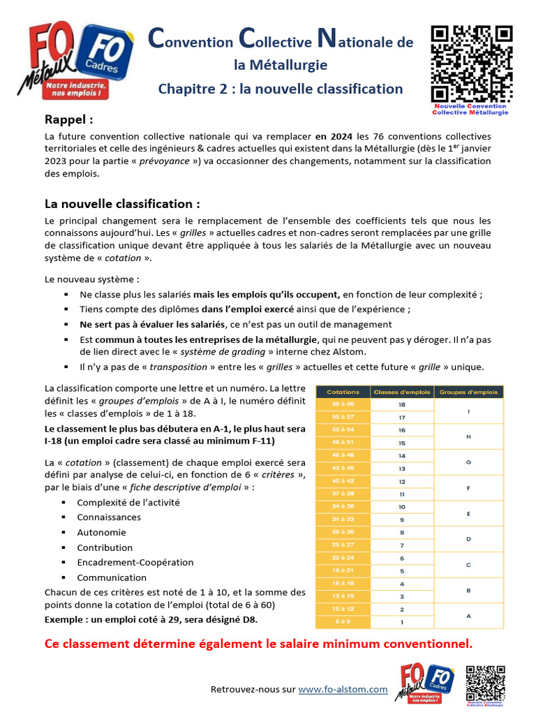 Nouvelle classification Métallurgie 2024 | PDF