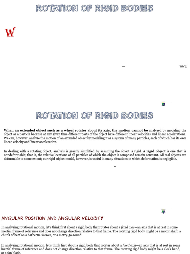 NPS_210_Lesson_2._Rotation_of_Rigid_Bodies | PDF | Rotation Around A ...
