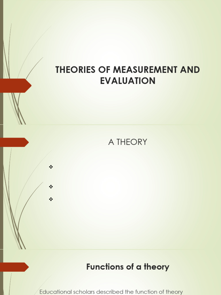 Measurement and Evaluation Theories | PDF | Validity (Statistics) | Theory